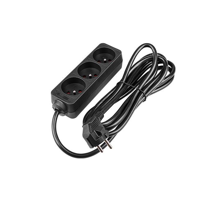 Prelungitor cu 3 prize, protectie suprasarcina, utilizare interior, 3 metri, negru - imagine 5